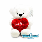 White Teddy Bear with Heart